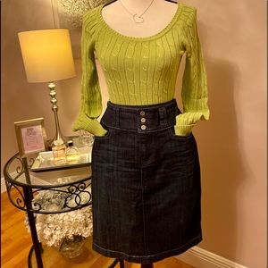 American Eagle - Cable Knit Sweater and Jean Skirt
